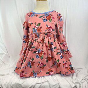 Matilda Jane Lots to Learn Dress Pink Blue Floral Long Sleeve Girls Size 2